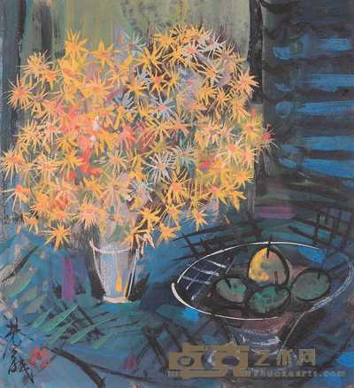 林凤眠 静物 带框 27×24cm